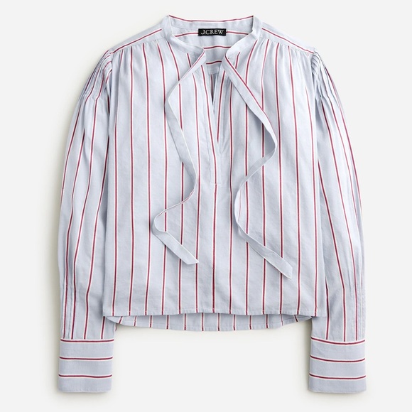 J. Crew Tops - NWT J.Crew Blue Blouse with Red and White Stripes